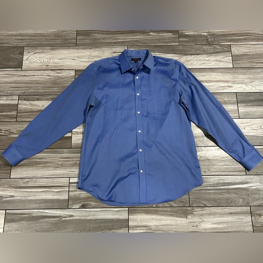 Banana Republic Mens XL Blue Non-Iron Classic Fit Twill Dress Shirt Long Sleeve